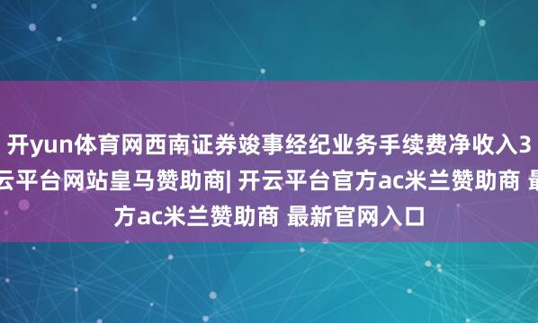 开yun体育网西南证券竣事经纪业务手续费净收入3.31亿元-开云平台网站皇马赞助商| 开云平台官方ac米兰赞助商 最新官网入口