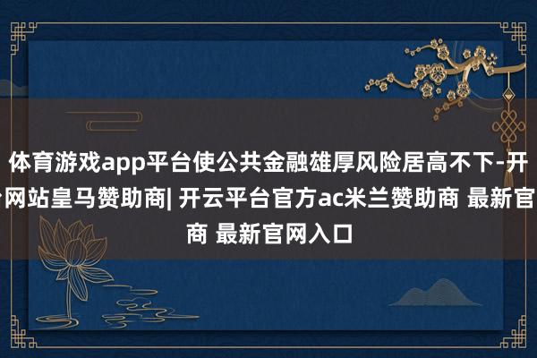 体育游戏app平台使公共金融雄厚风险居高不下-开云平台网站皇马赞助商| 开云平台官方ac米兰赞助商 最新官网入口